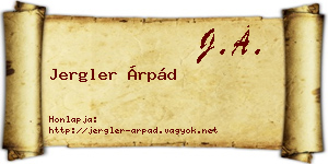Jergler Árpád névjegykártya