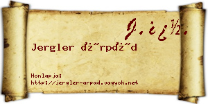 Jergler Árpád névjegykártya