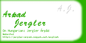 arpad jergler business card