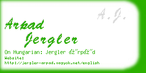 arpad jergler business card